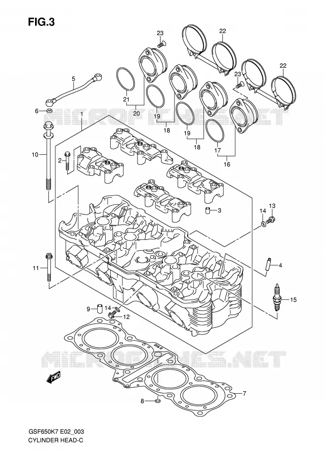 CYLINDER HEAD Suzuki MOTO 650 BANDIT 2008  GSF650K8(E2)