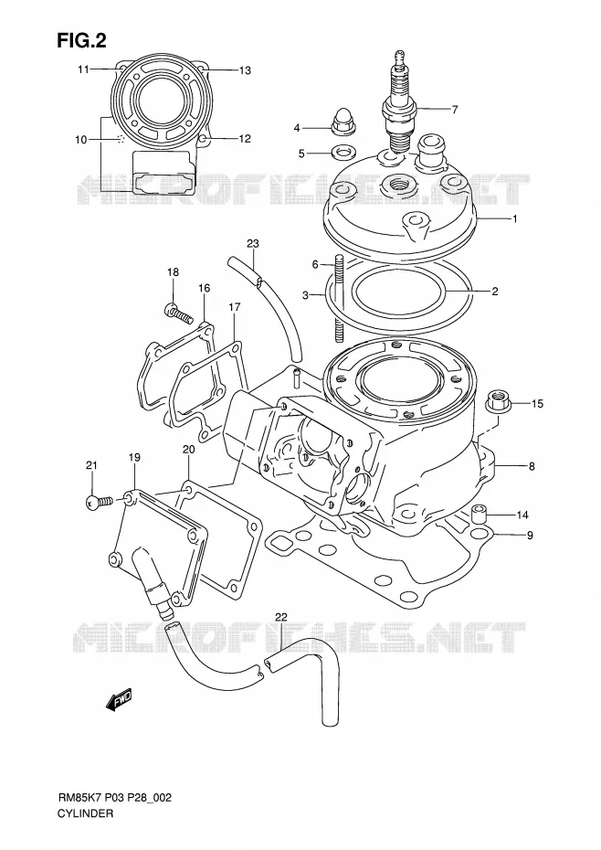 CYLINDER Suzuki MOTO 85 RM 2007  RM85LK7(P3/P28)