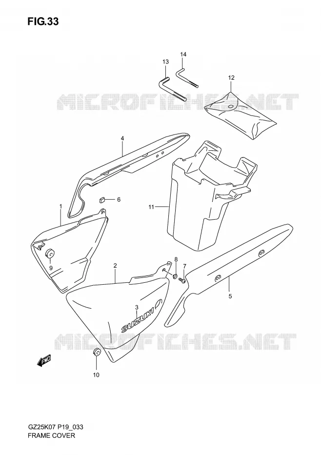 FAIRING (MODEL K3/K4/K5/K6) Suzuki MOTO 250 MARAUDER 2007  GZ250K7(P19)