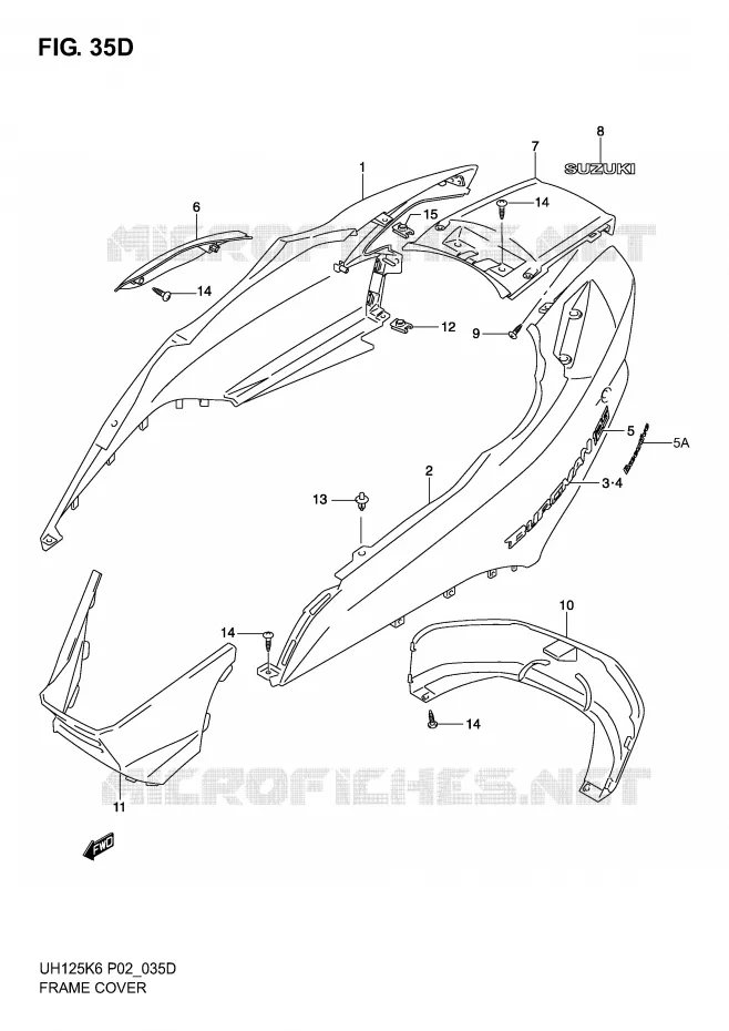 FAIRING (MODEL K6) Suzuki SCOOTER 125 BURGMAN 2004  UH125K4(P2)