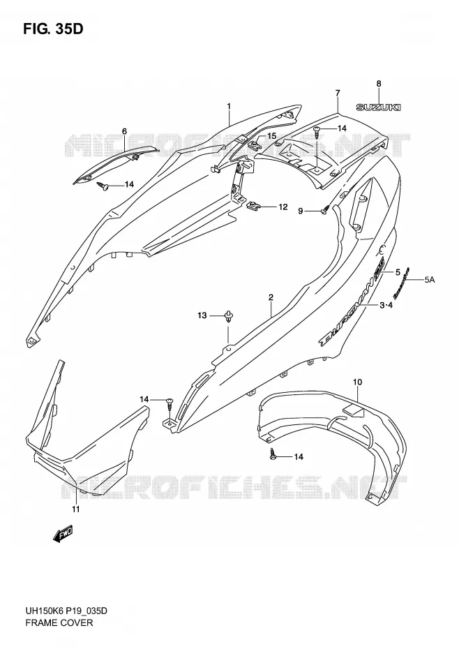 FAIRING (MODEL K6) Suzuki SCOOTER 150 BURGMAN 2006  UH150K6(P19)