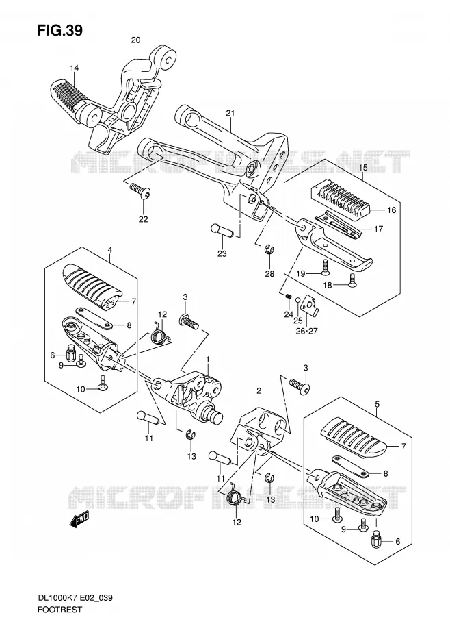 FOOTREST Suzuki MOTO 1000 V-STROM 2010  DL1000L0(P37)