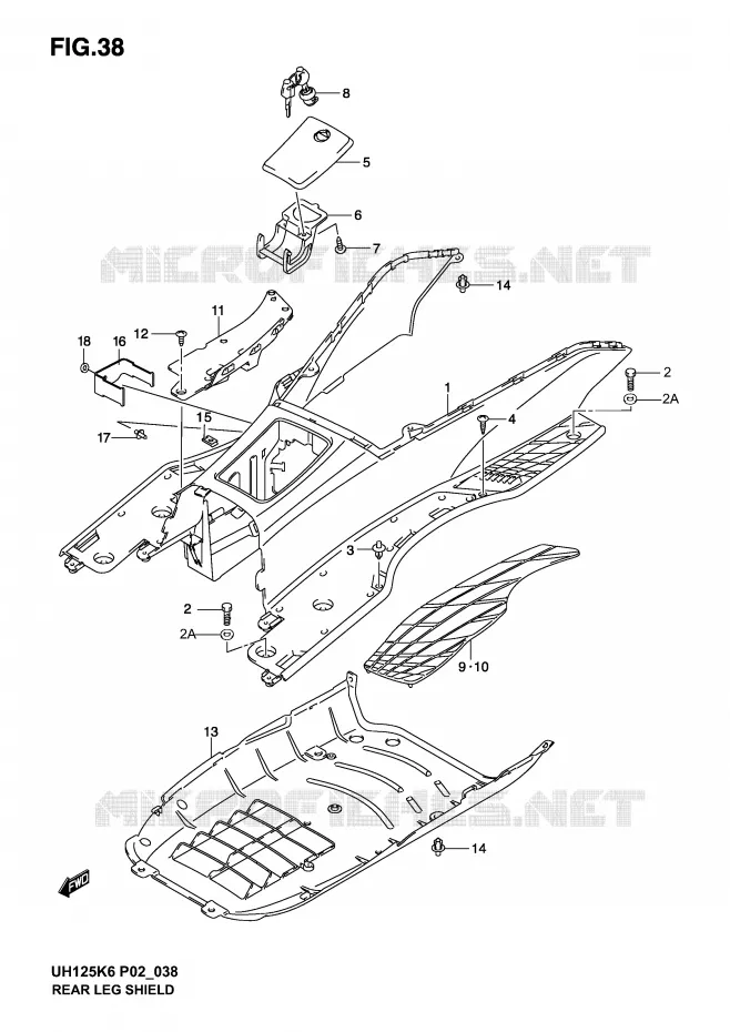 FOOTREST Suzuki SCOOTER 125 BURGMAN 2002  UH125K2(P2)
