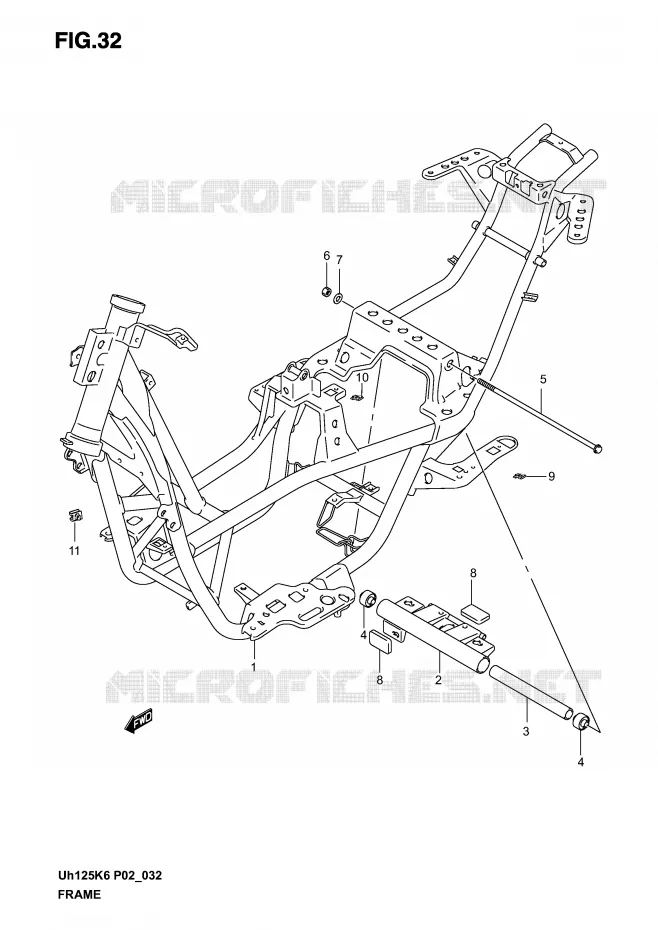 FRAME Suzuki SCOOTER 125 BURGMAN 2002  UH125K2(P2)