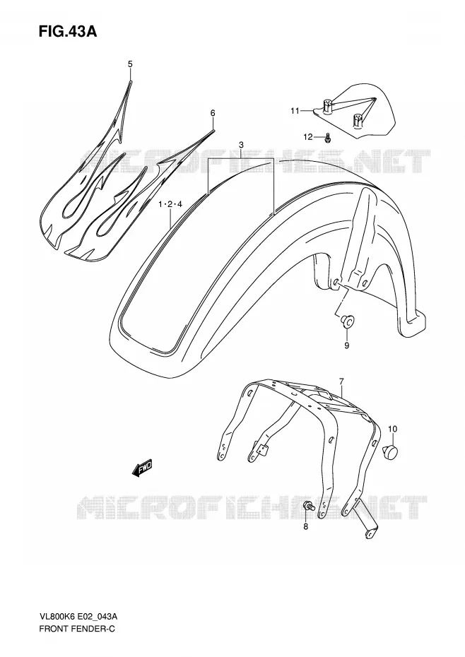 FRONT FENDER (MODEL K8) Suzuki MOTO 800 VOLUSIA 2006  VL800UEK6(E2)
