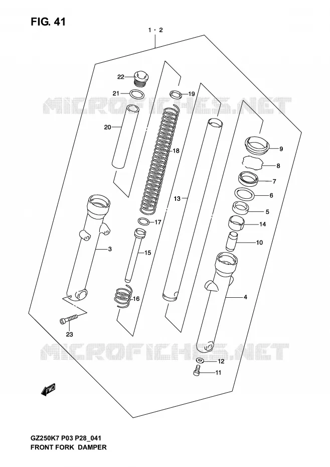 FRONT FORK Suzuki MOTO 250 MARAUDER 2007  GZ250K7(P3)