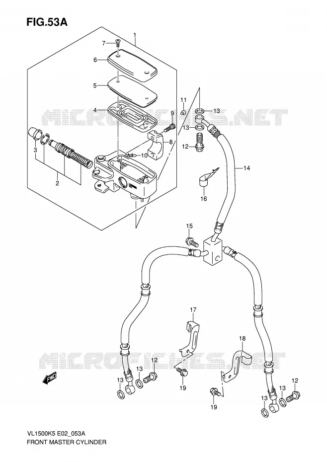 FRONT MASTER CYLINDER (MODEL K7/K8/K9) Suzuki MOTO 1500 INTRUDER 2009  VL1500K9(E2)