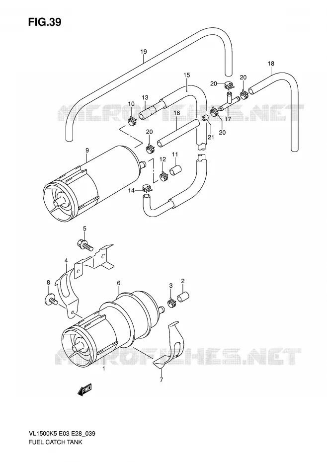 FUEL CATCH TANK Suzuki MOTO 1500 BOULEVARD 2007  VL1500K7(E3/E28)