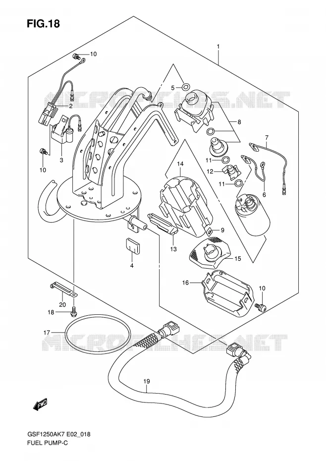 FUEL PUMP Suzuki MOTO 1250 BANDIT-S 2009  GSF1250SAK9(E2)
