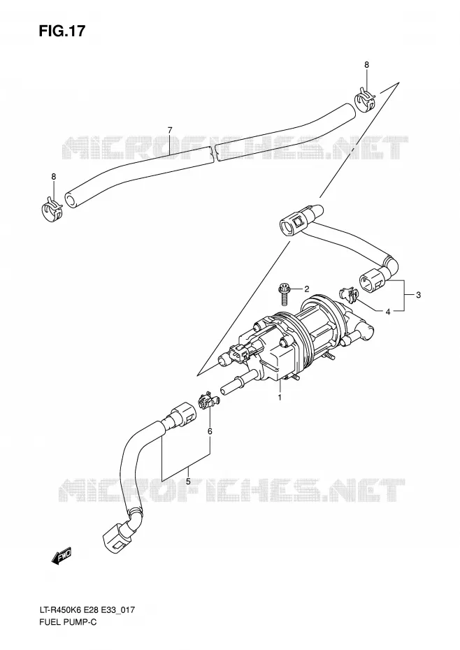 FUEL PUMP Suzuki QUAD 450 QUADRACER 2010  LT-R450ZL0(E28/E33)