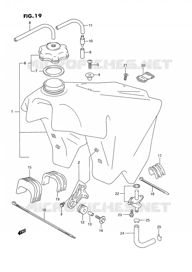 FUEL TANK (MODEL P/R) Suzuki MOTO 250 RM 1995  RM250S(E2)