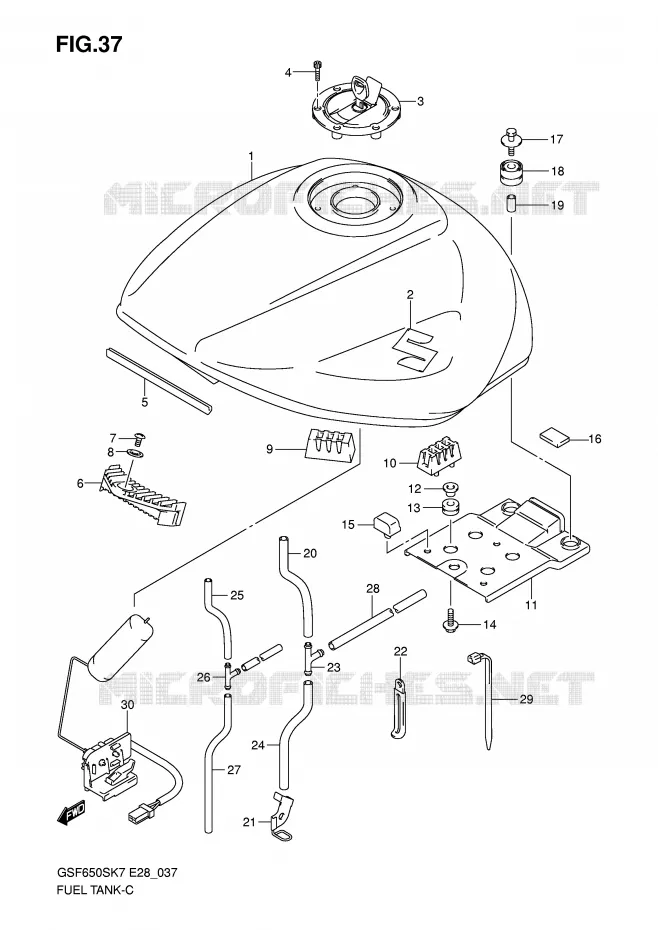 FUEL TANK Suzuki MOTO 650 BANDIT 2007  GSF650SK7(E28)