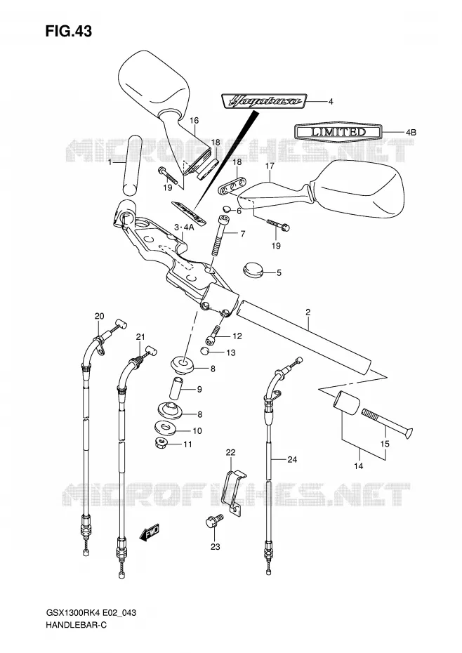 HANDLEBAR Suzuki MOTO 1300 HAYABUSA 2007  GSX1300RU2ZK7(E2)