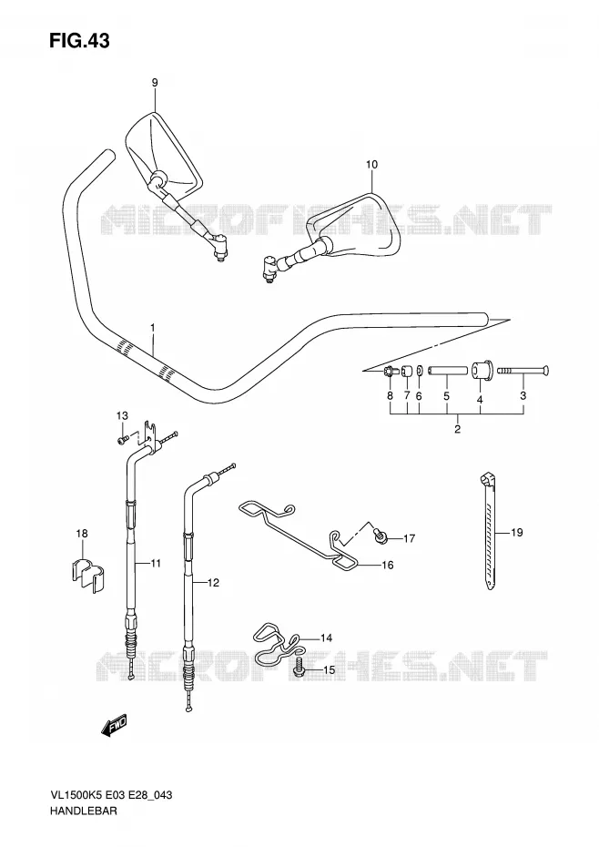 HANDLEBAR Suzuki MOTO 1500 BOULEVARD 2006  VL1500TK6(E3/E28)