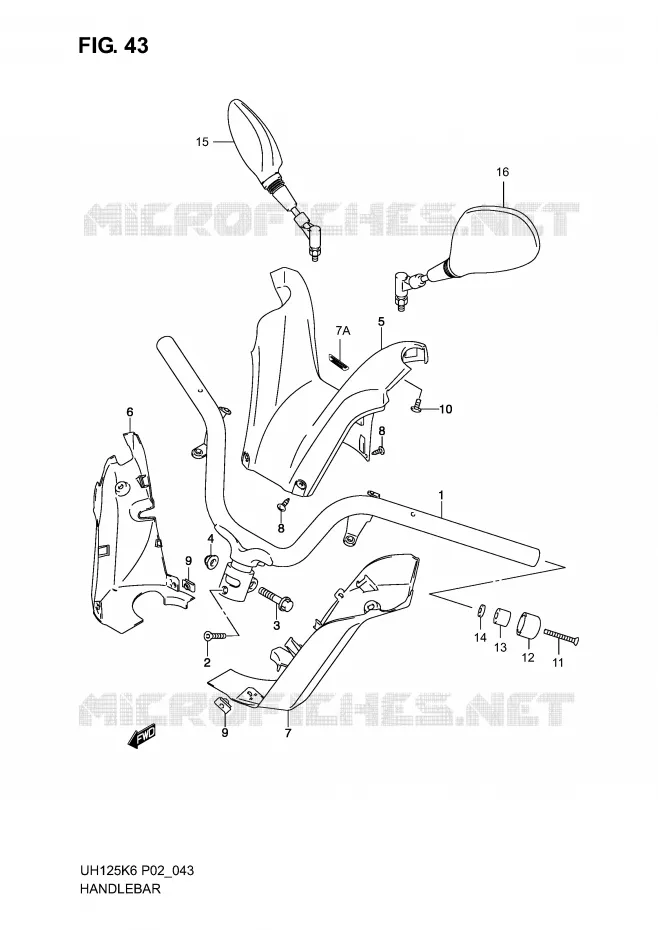 HANDLEBAR Suzuki SCOOTER 125 BURGMAN 2003  UH125K3(P2)