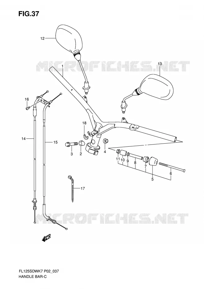 HANDLEBAR Suzuki SCOOTER 125 FL 2008  FL125SDWK8(P2)