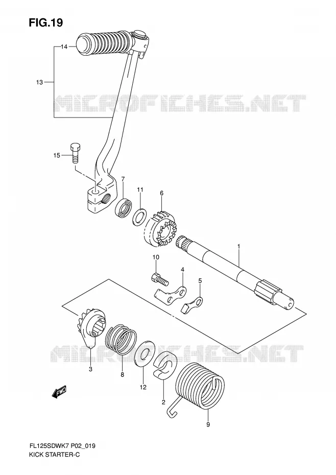 KICK STARTER Suzuki SCOOTER 125 FL 2007  FL125SDWK7(P2)