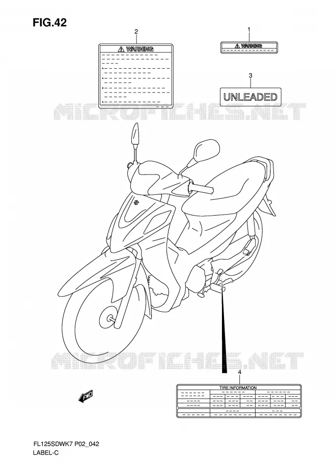 LABEL Suzuki SCOOTER 125 FL 2008  FL125SDWK8(P2)