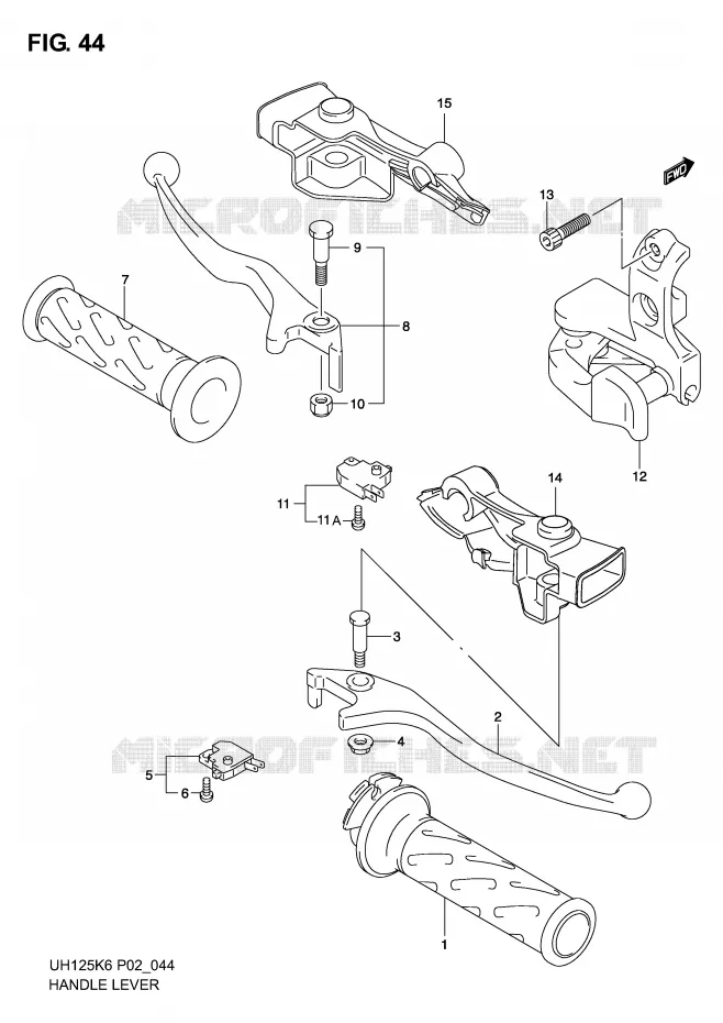 LEVERS - HANDGRIPS Suzuki SCOOTER 125 BURGMAN 2005  UH125K5(P2)
