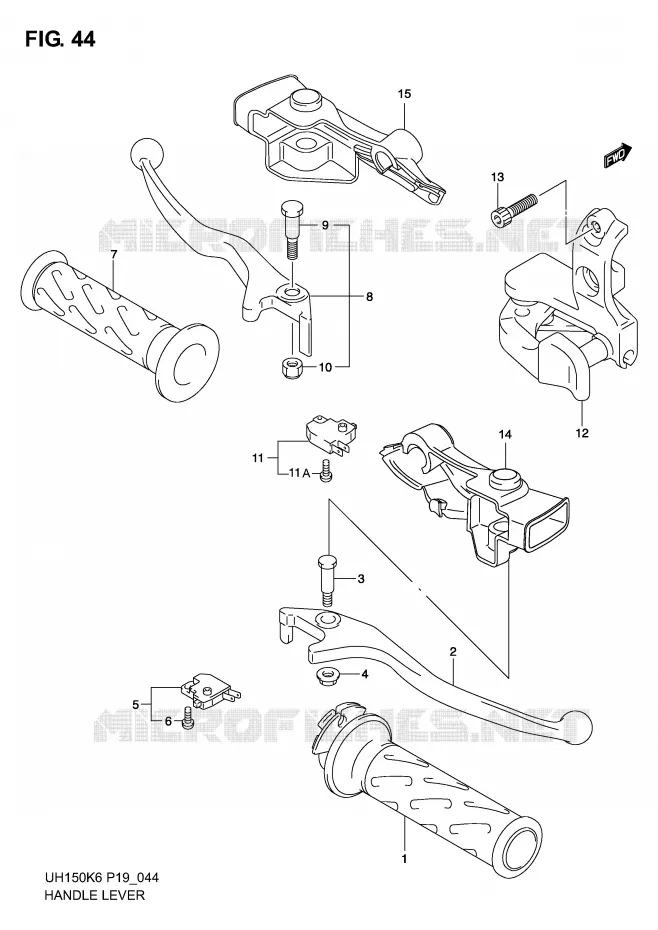 LEVERS - HANDGRIPS Suzuki SCOOTER 150 BURGMAN 2006  UH150K6(P19)