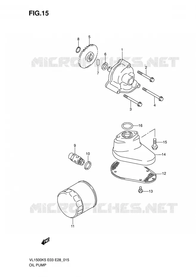 OIL PUMP Suzuki MOTO 1500 BOULEVARD 2005  VL1500TK5(E3/E28)
