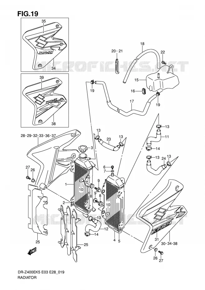 RADIATOR Suzuki MOTO 400 DR-Z 2007  DR-Z400EK7(E3/E28)
