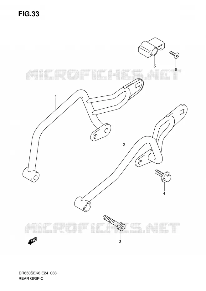 REAR GRIP Suzuki MOTO 650 DR 2009  DR650SEK9(E24)