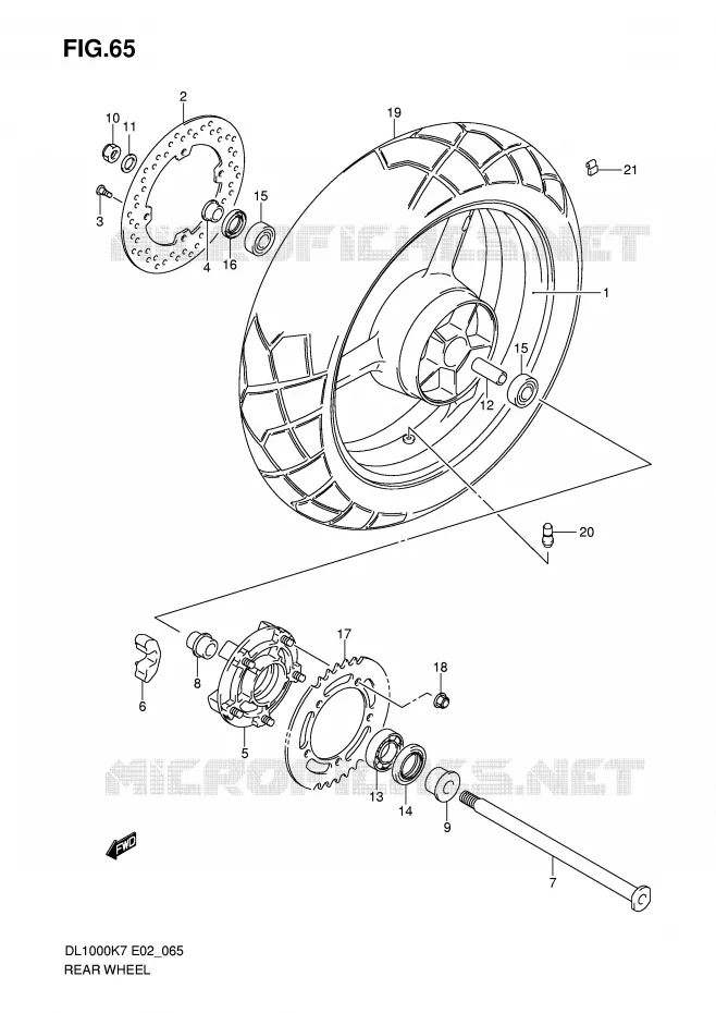 REAR WHEEL Suzuki MOTO 1000 V-STROM 2010  DL1000L0(P37)
