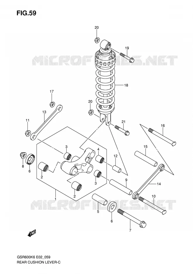 SHOCK ABSORBER LINKAGE Suzuki MOTO 600 GSR 2009  GSR600K9(E2)