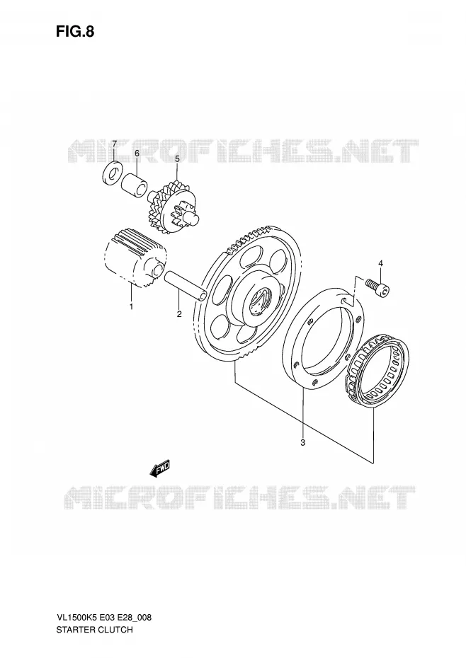 STARTER MOTOR CLUTCH Suzuki MOTO 1500 BOULEVARD 2007  VL1500TK7(E3/E28)