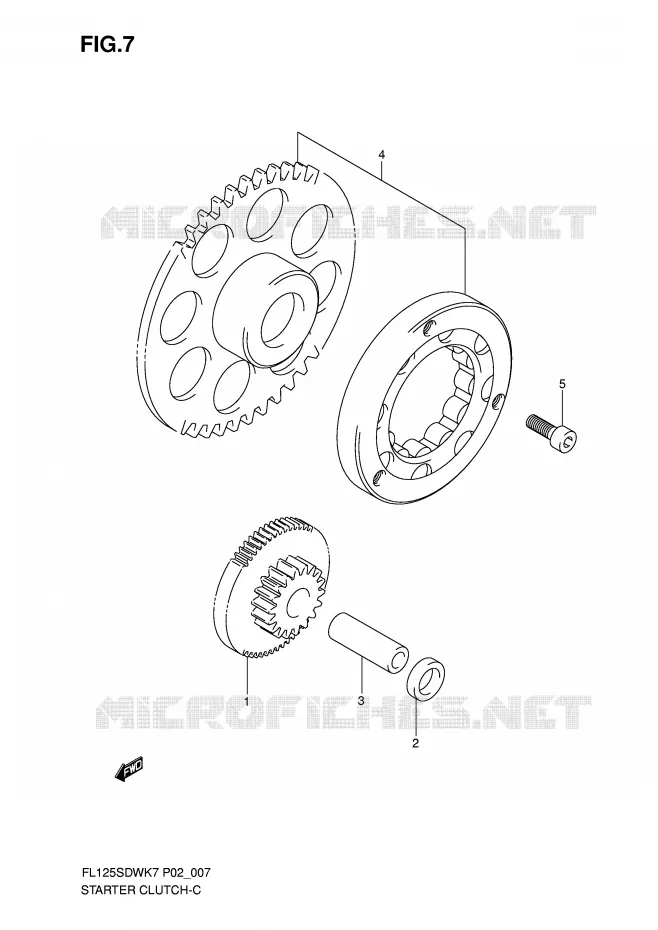 STARTER MOTOR CLUTCH Suzuki SCOOTER 125 FL 2009  FL125SDWK9(P2)