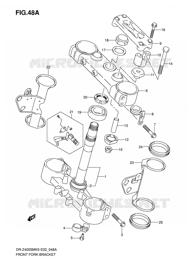 STEERING STEM (MODEL K7/K8/K9) Suzuki MOTO 400 DR-Z 2005  DR-Z400SMK5(E2)