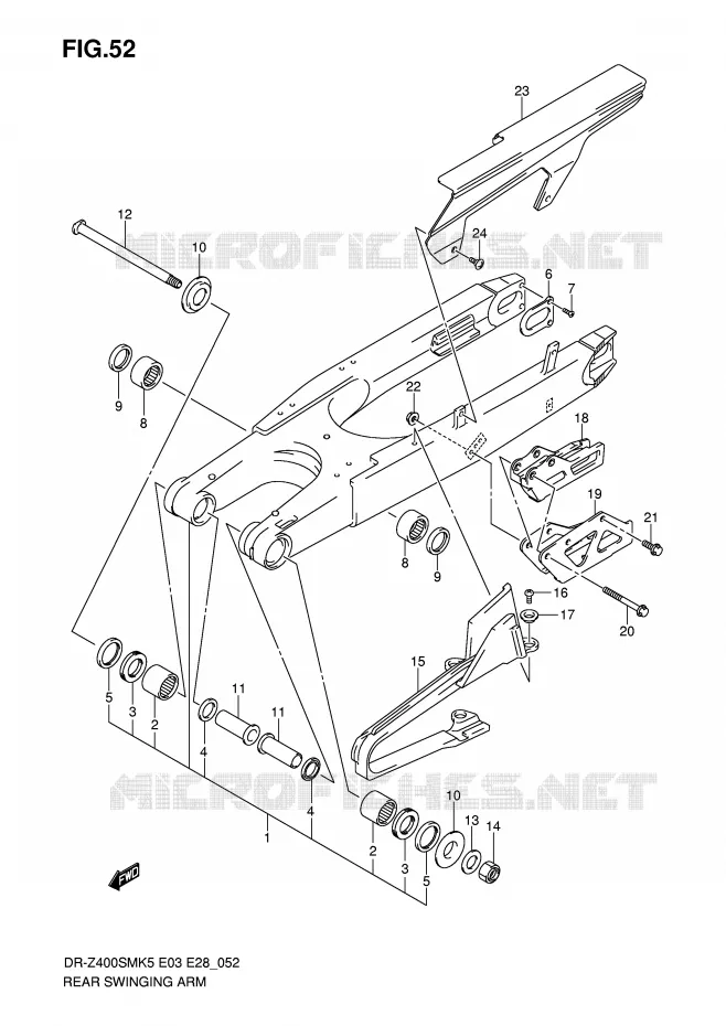 SWINGARM Suzuki MOTO 400 DR-Z 2007  DR-Z400SMK7(E3/E28)