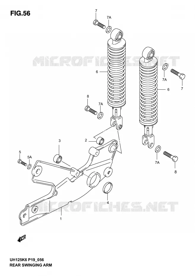 SWINGARM Suzuki SCOOTER 125 BURGMAN 2005  UH125K5(P2)