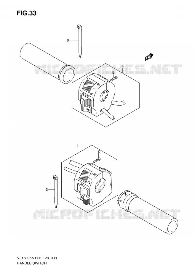 SWITCHES (MODEL K5/K6) Suzuki MOTO 1500 BOULEVARD 2006  VL1500TK6(E3/E28)
