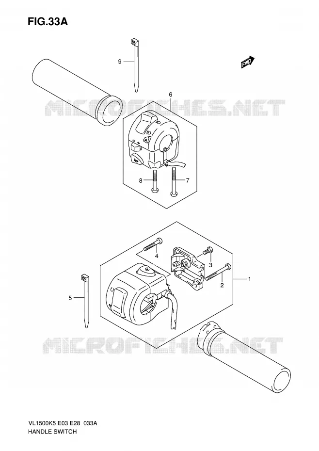 SWITCHES (MODEL K7/K8/K9) Suzuki MOTO 1500 BOULEVARD 2005  VL1500K5(E3/E28)
