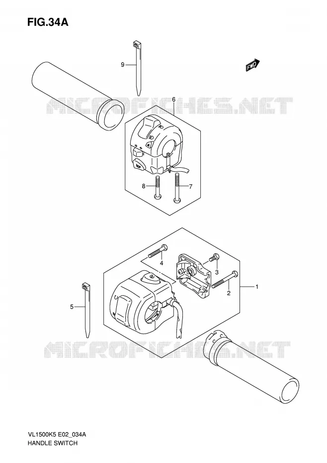 SWITCHES (MODEL K7/K8/K9) Suzuki MOTO 1500 INTRUDER 2006  VL1500K6(E2)