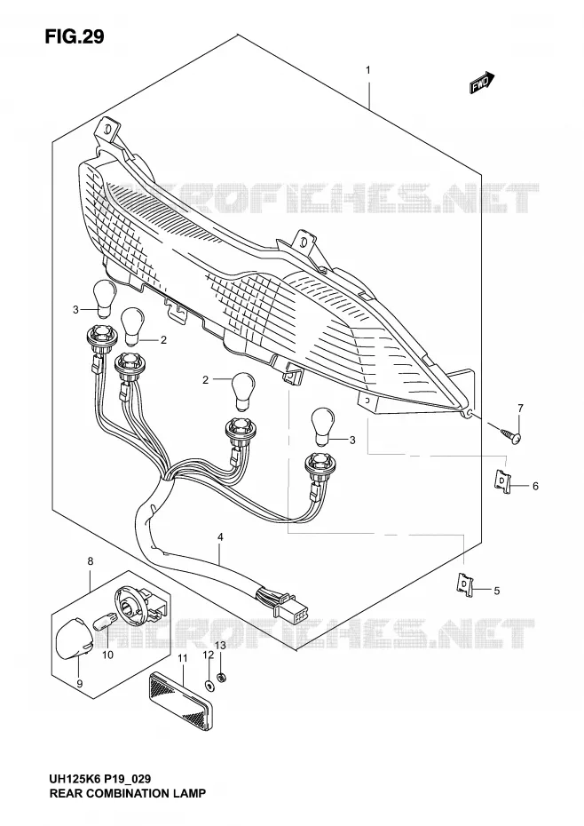 TAIL LIGHT (MODEL K2/K3) Suzuki SCOOTER 125 BURGMAN 2003  UH125K3(P2)