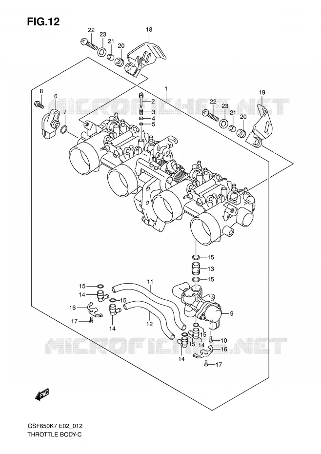 THROTTLE BODY Suzuki MOTO 650 BANDIT 2007  GSF650K7(E19)