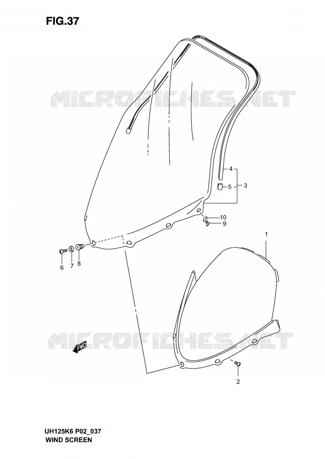 WINDSCREEN Suzuki SCOOTER 125 BURGMAN 2003  UH125K3(P2)