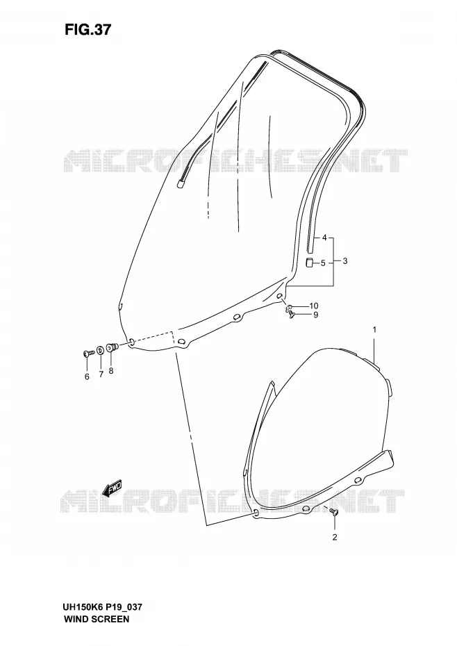 WINDSCREEN Suzuki SCOOTER 150 BURGMAN 2006  UH150K6(P19)