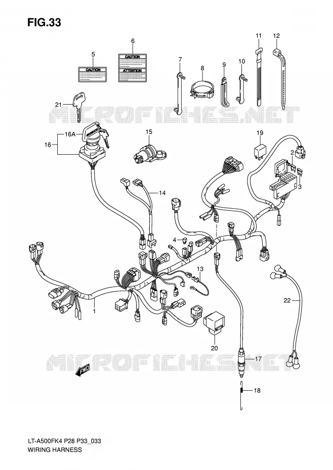WIRING HARNESS (MODEL K4/K5) Suzuki QUAD 500 KINGQUAD 2007  LT-A500FK7(P28/P33)