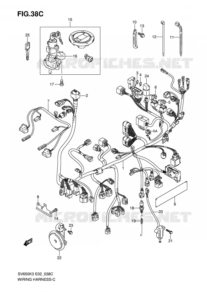 WIRING HARNESS (SV650SAK7/SUAK7) Suzuki MOTO 650 SV 2003  SV650K3(E2)