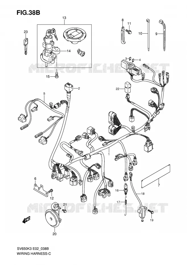 WIRING HARNESS (SV650SK7/SUK7) Suzuki MOTO 650 SV 2004  SV650K4(E2)