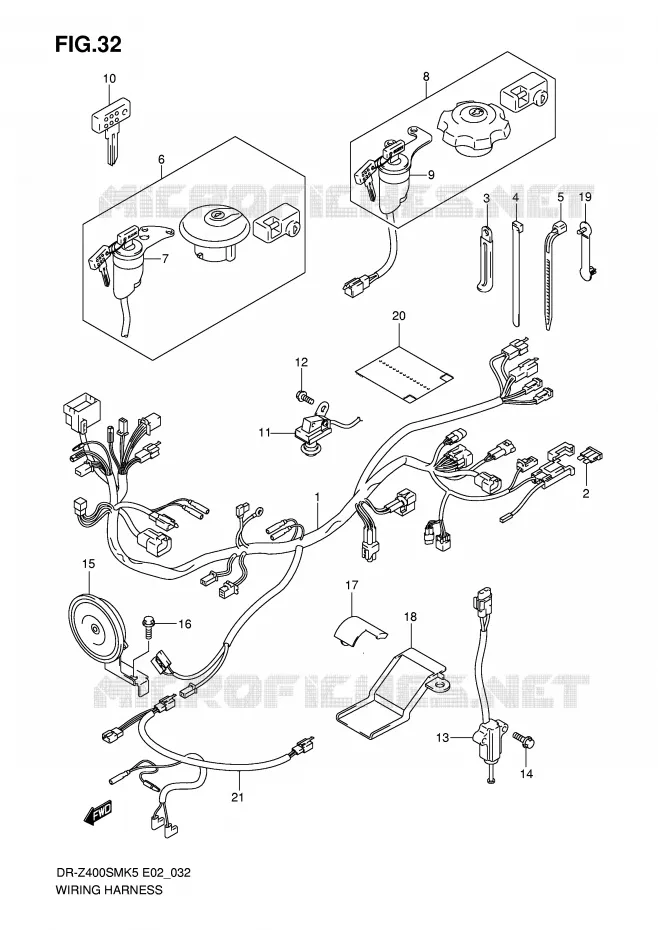 WIRING HARNESS Suzuki MOTO 400 DR-Z 2007  DR-Z400SMK7(E2)