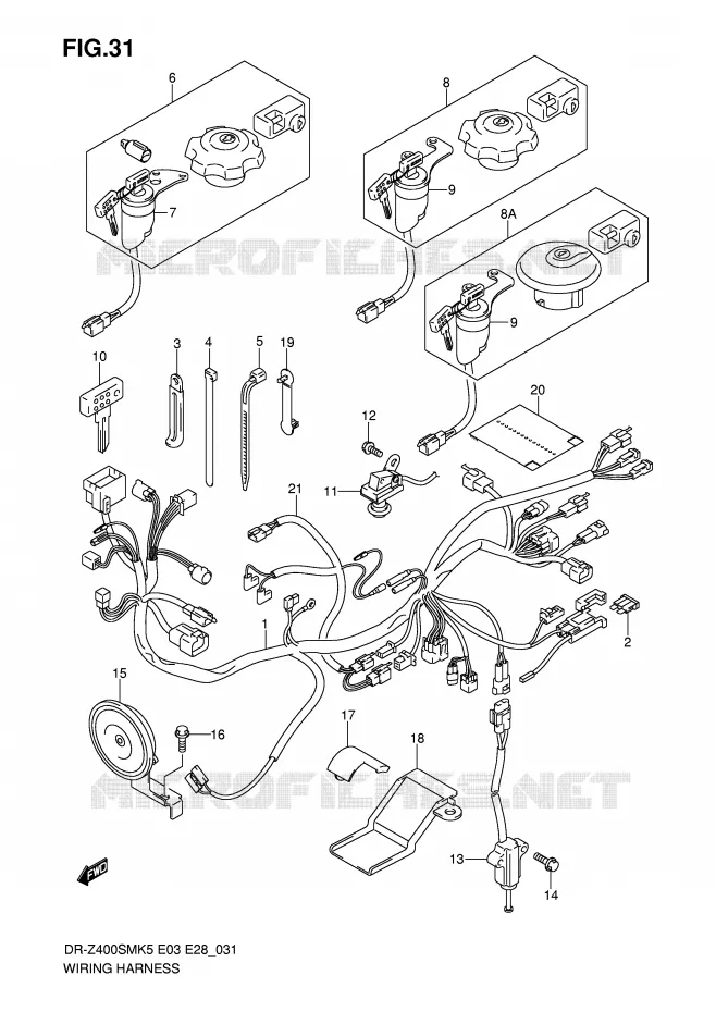 WIRING HARNESS Suzuki MOTO 400 DR-Z 2009  DR-Z400SMK9(E3/E28)