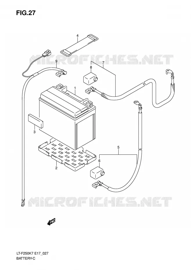 BATTERY Suzuki QUAD 250 OZARK 2010  LT-F250L0(E17)