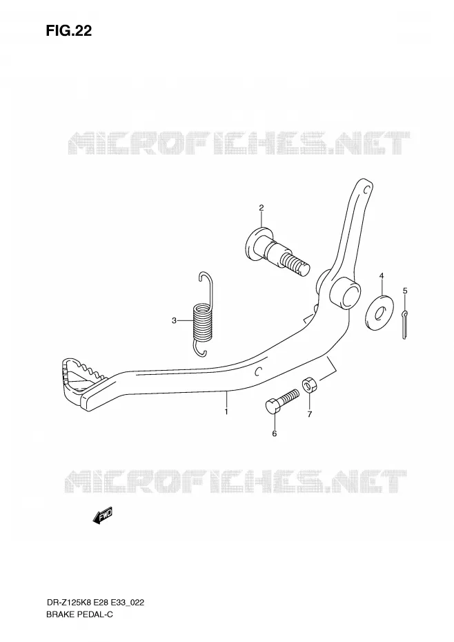 BRAKE PEDAL Suzuki MOTO 125 DR-Z 2009  DR-Z125LK9(E28/E33)