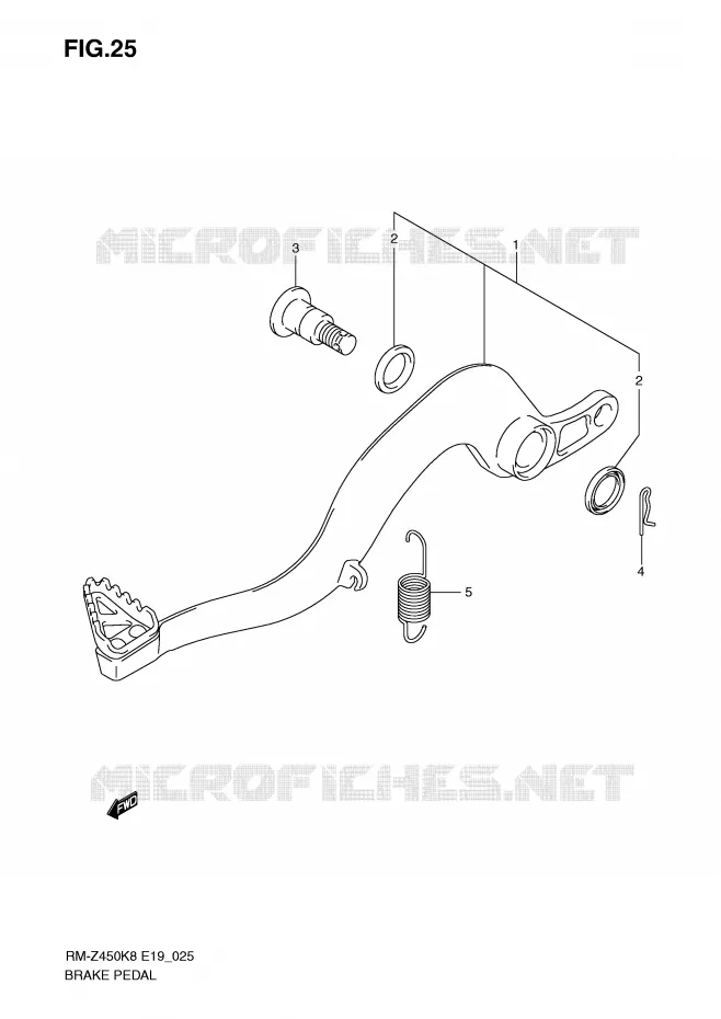 BRAKE PEDAL Suzuki MOTO 450 RM-Z 2009  RM-Z450K9(E19)
