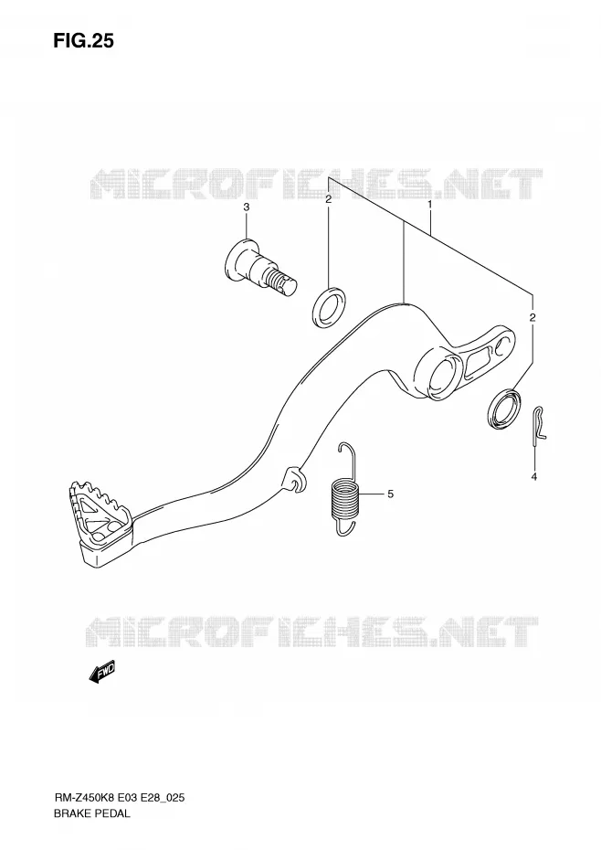 BRAKE PEDAL Suzuki MOTO 450 RM-Z 2011  RM-Z450L1(E3/E28)